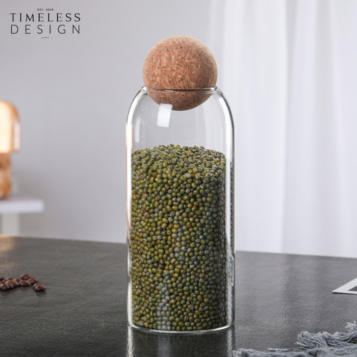 Tiga Glass Storage Bottle with Cork Sets (3-in-1)