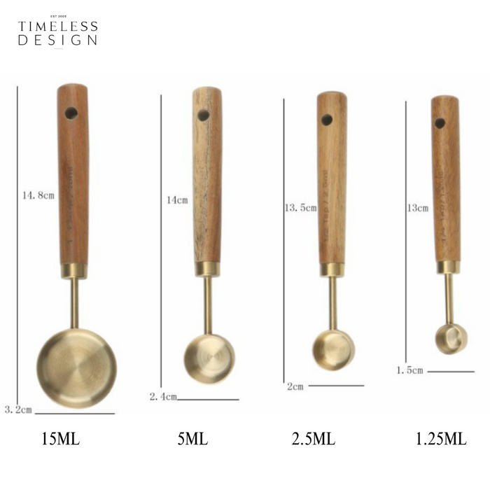 Femja 4pcs Stainless Steel Measuring Spoon