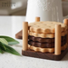 Ally Round Biscuit Wood Coaster