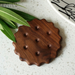 Ally Round Biscuit Wood Coaster