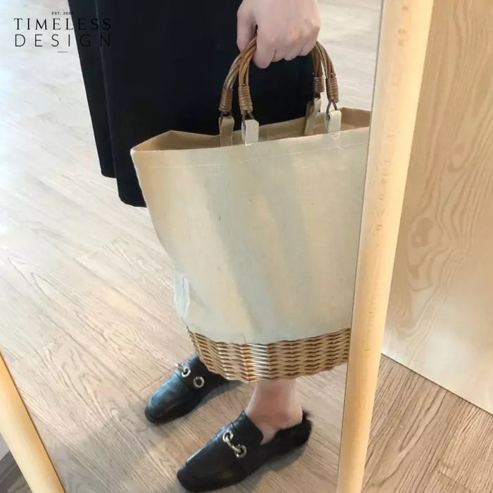 Ester Wicker/Linen Bag