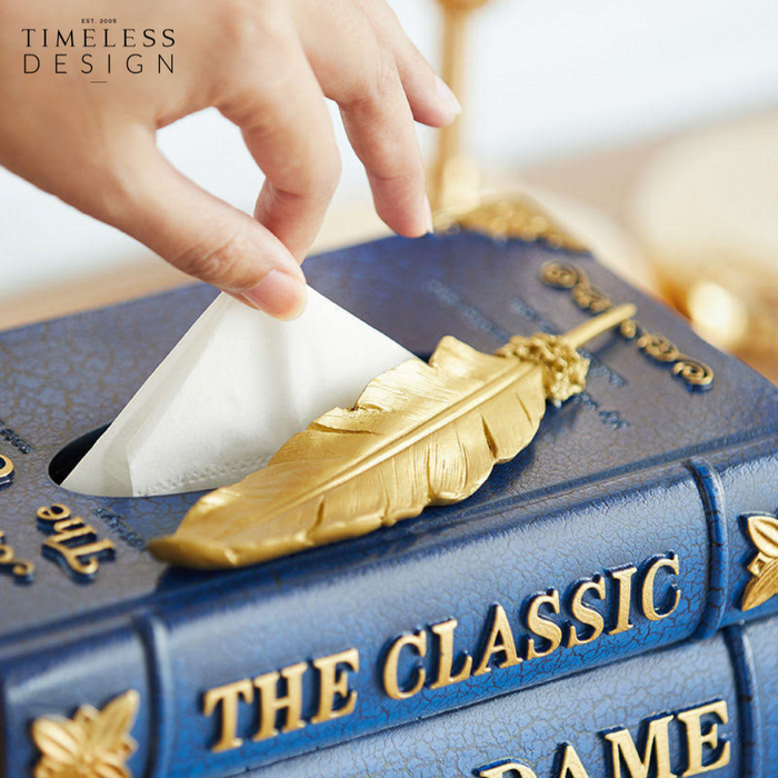 Notre Dame Vintage Book Tissue Box with Remote Control Holder