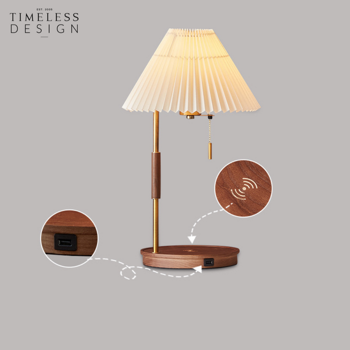 Willow Table Lamp with wireless charges