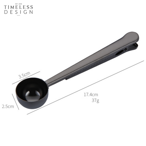 Black Femja Stainless steel Coffee Scoop Bag Clip