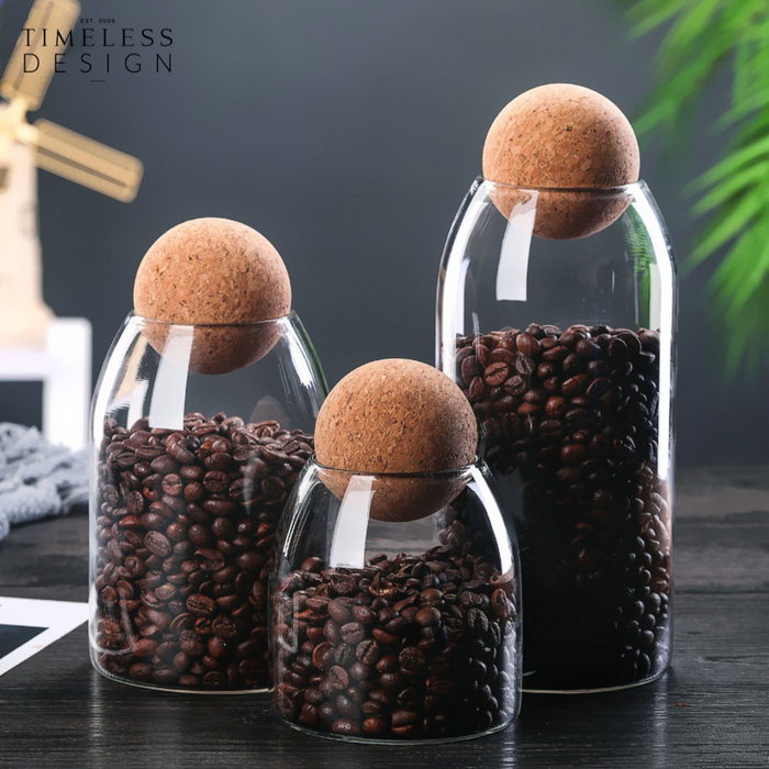Tiga Glass Storage Bottle with Cork Sets (3-in-1)